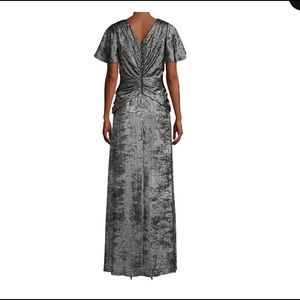 Aidan Mattox flutter sleeve burn valvet A line gown